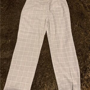 Zara Light Gray Windowpane Dress Pants